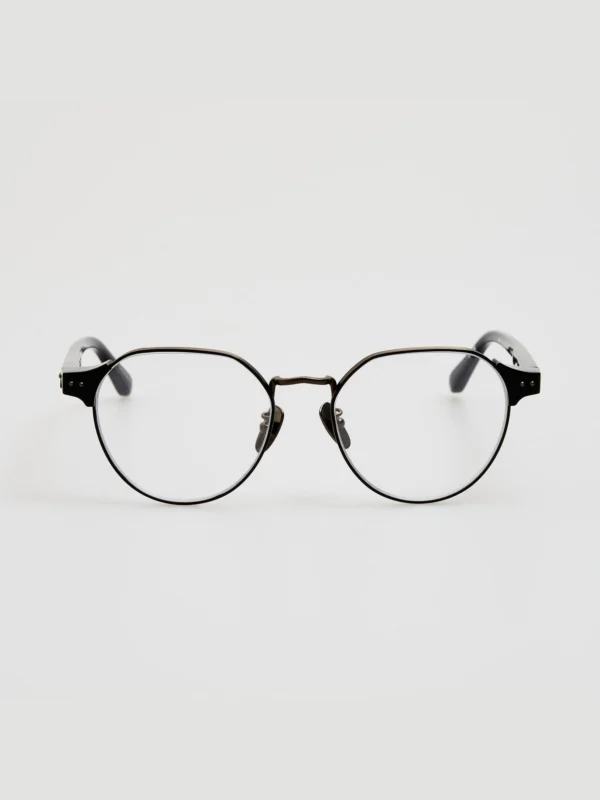 Linda Farrow Jonathan Angular Optical Frame in Black Matt Nickel