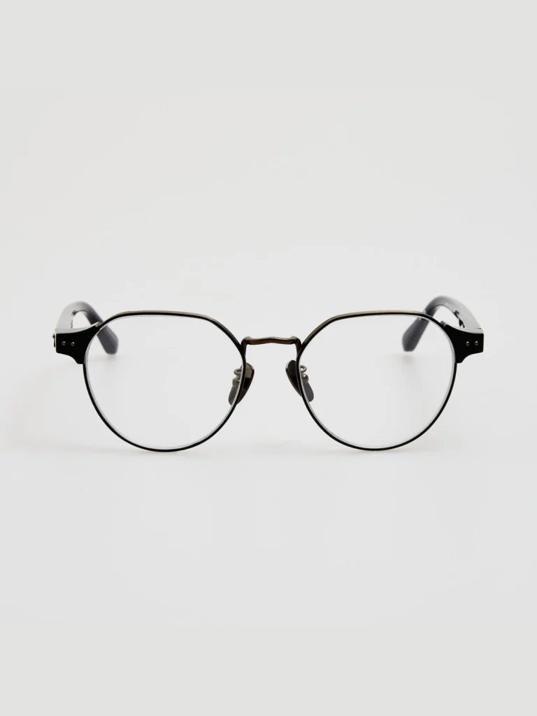 Linda Farrow Jonathan Angular Optical Frame in Black Matt Nickel