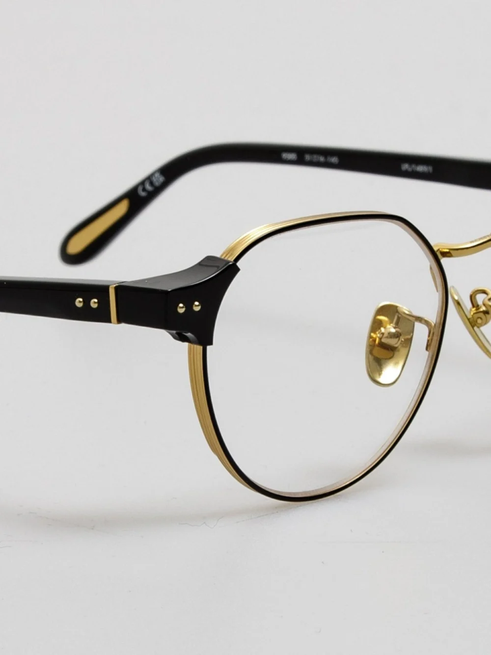 Linda Farrow Jonathan Angular Optical Frame, black, view 5