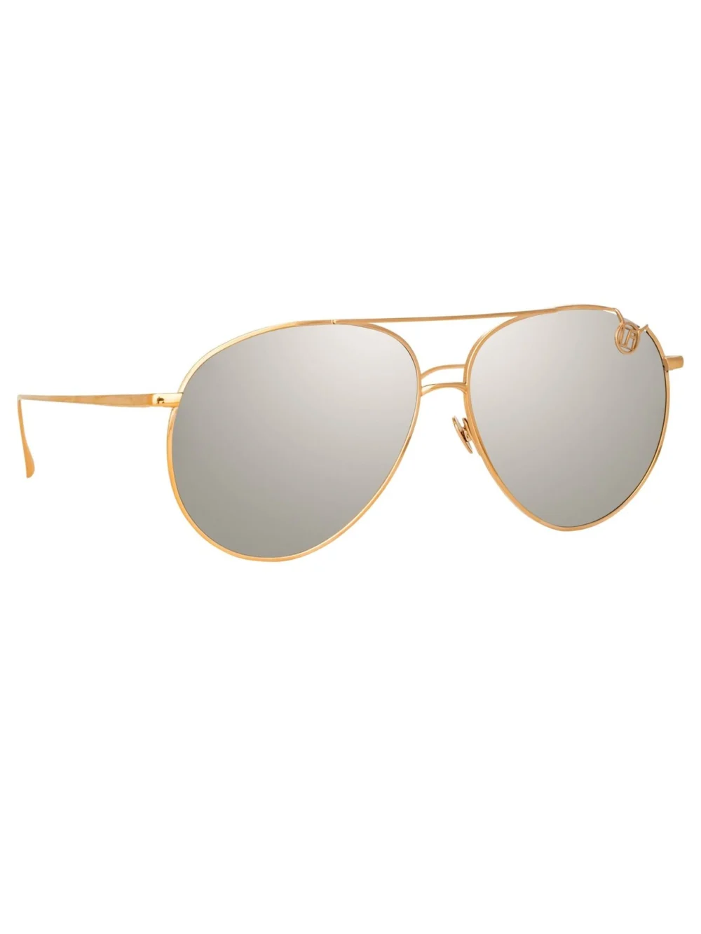 Linda Farrow Joni Sunglasses, 18k rose gold and platinum, view 3