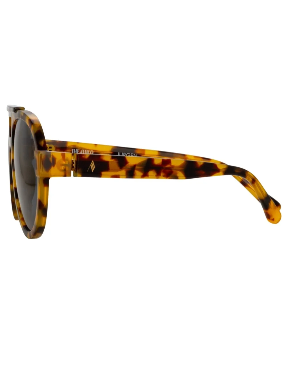 Linda Farrow Jurgen Aviator Sunglasses, tortoiseshell, view 2
