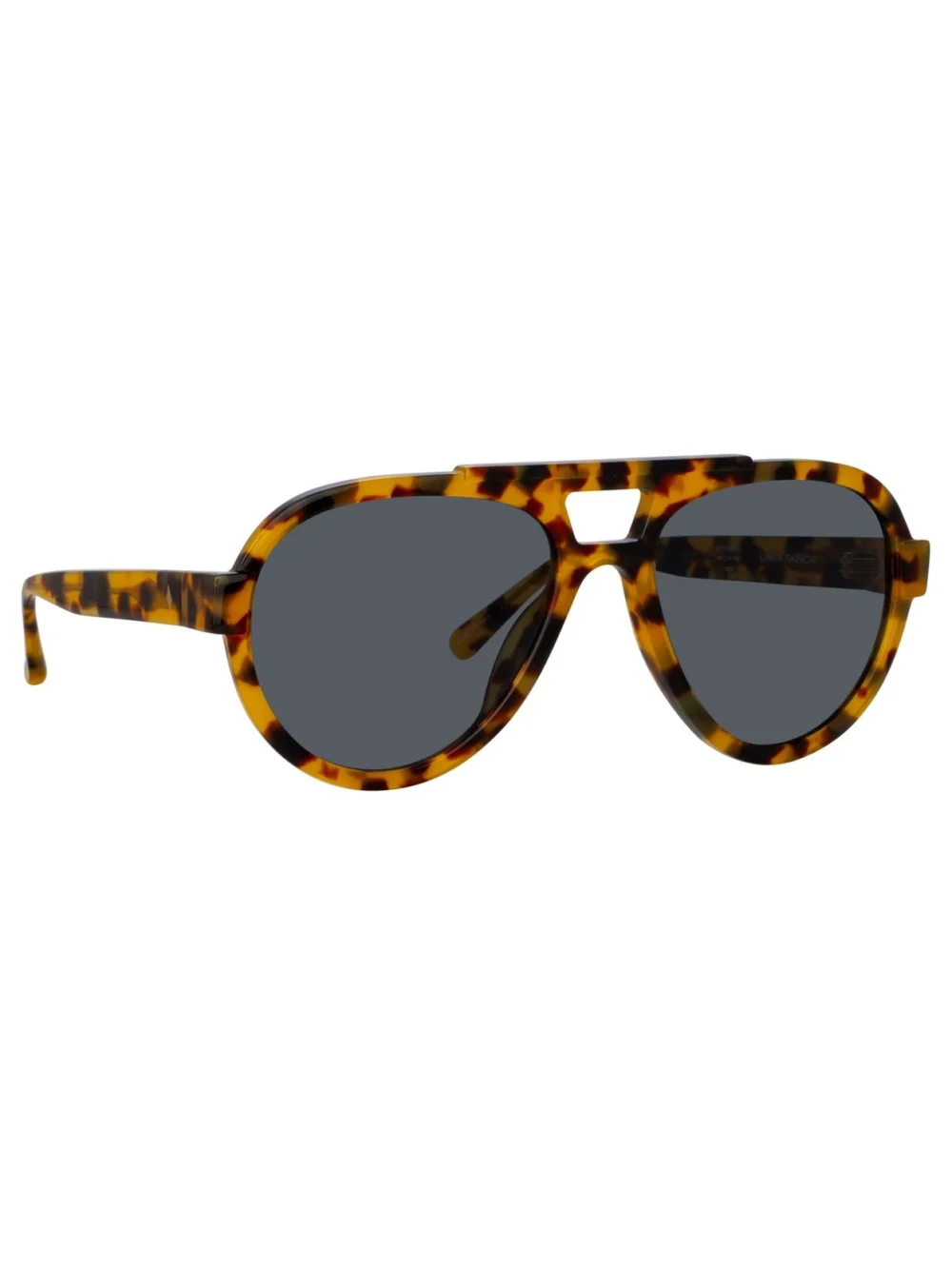 Linda Farrow Jurgen Aviator Sunglasses, tortoiseshell, view 4