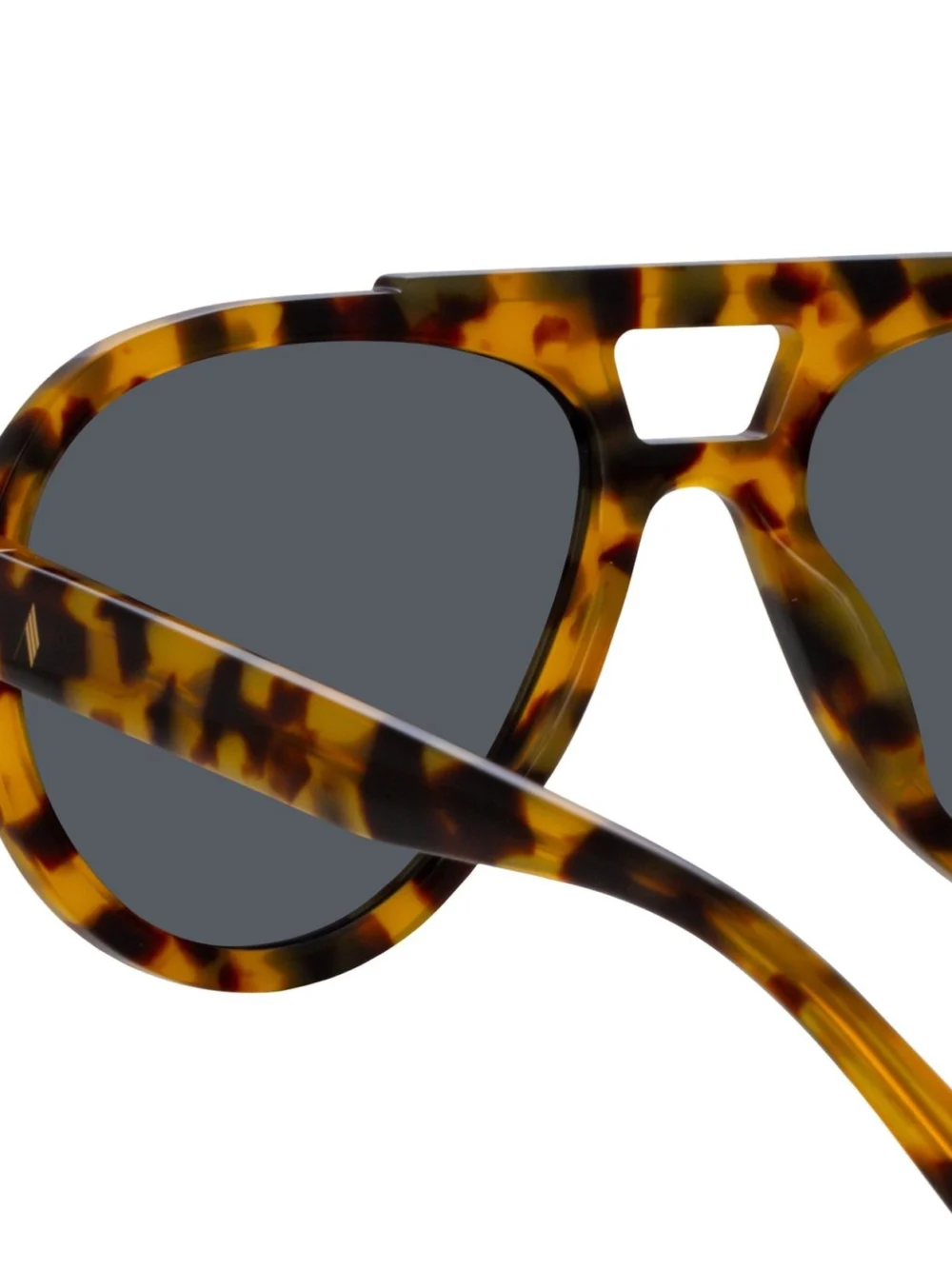 Linda Farrow Jurgen Aviator Sunglasses, tortoiseshell, view 5
