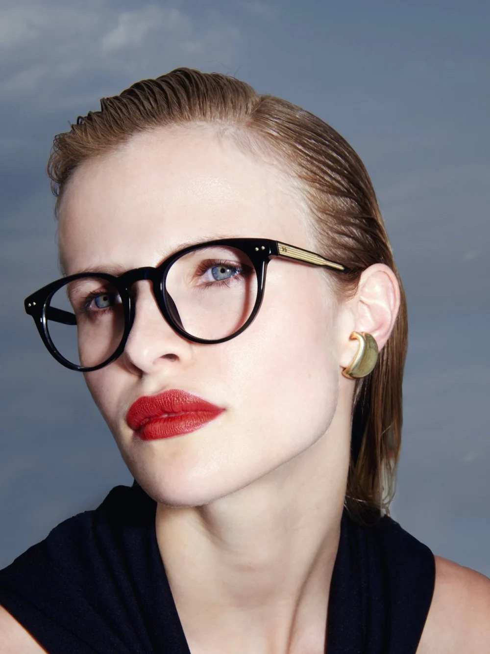 Linda Farrow Kaan Optical Frame, black, view 3
