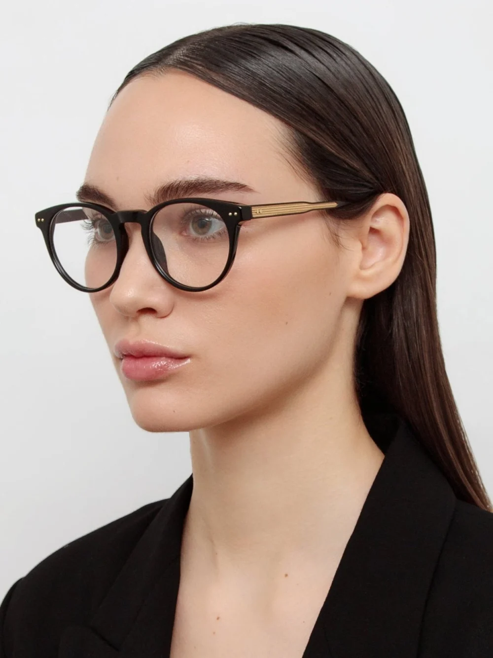 Linda Farrow Kaan Optical Frame, black, view 5