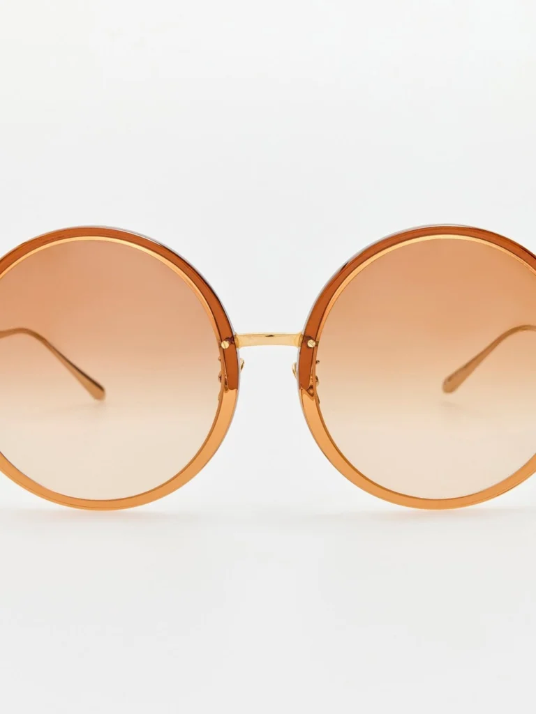 Linda Farrow Kew Sunglasses in 22K Gold and Brown