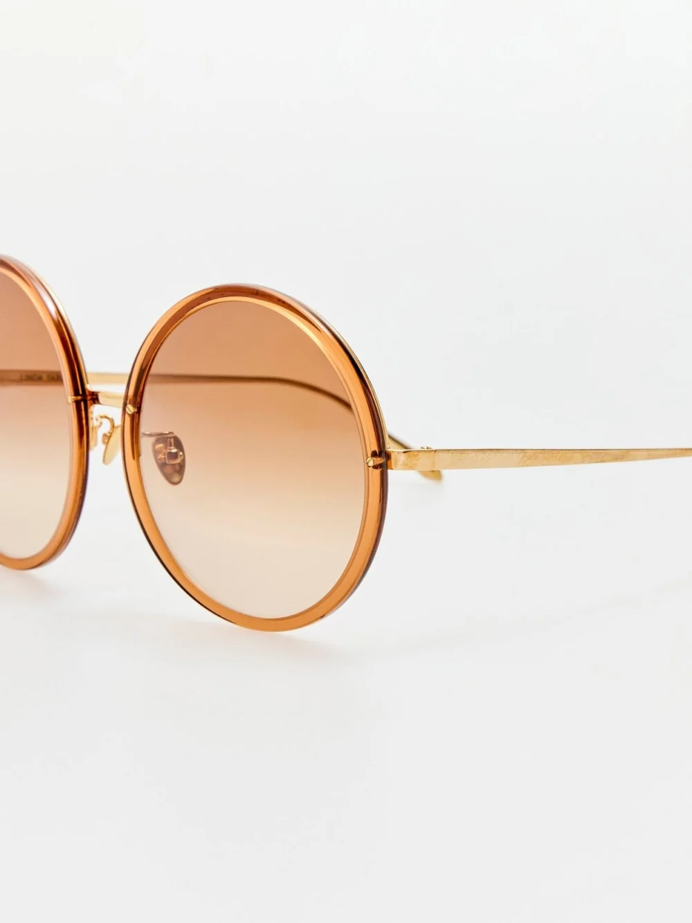 Linda Farrow Kew Sunglasses, 22k gold and brown, view 2