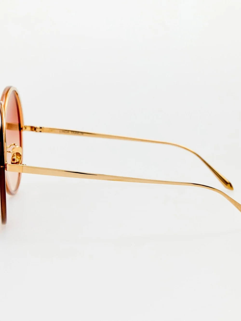Linda Farrow Kew Sunglasses, 22k gold and brown, view 5