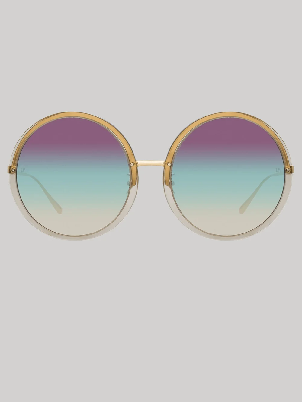 Linda Farrow Kew Sunglasses in 22k gold and purple