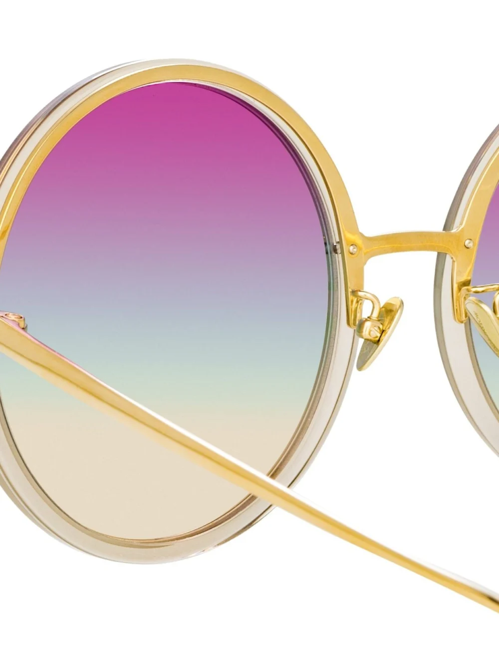 Linda Farrow Kew Sunglasses, 22k gold and purple, view 4