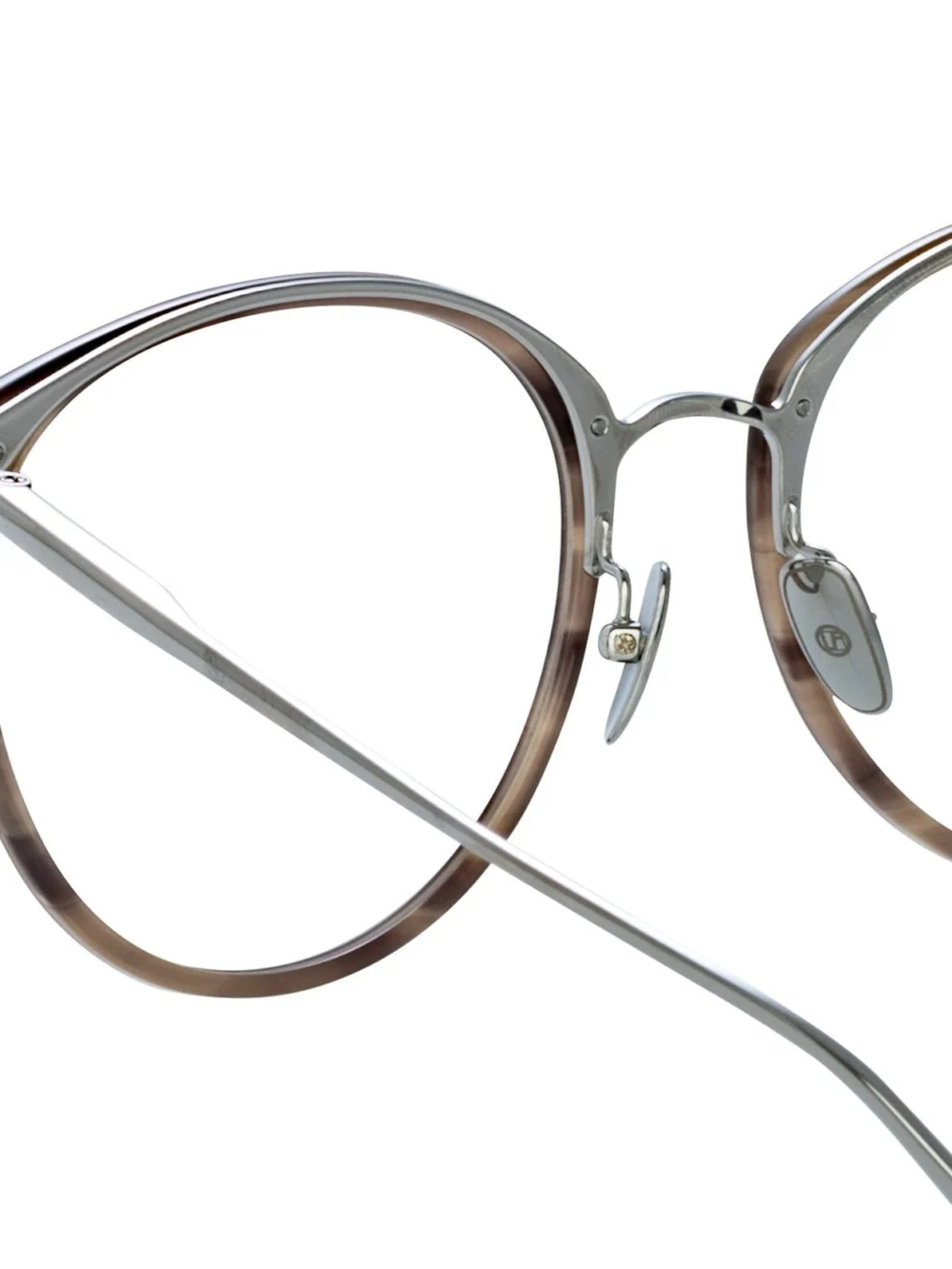 Linda Farrow Kings Optical Frame, grey horn, view 6