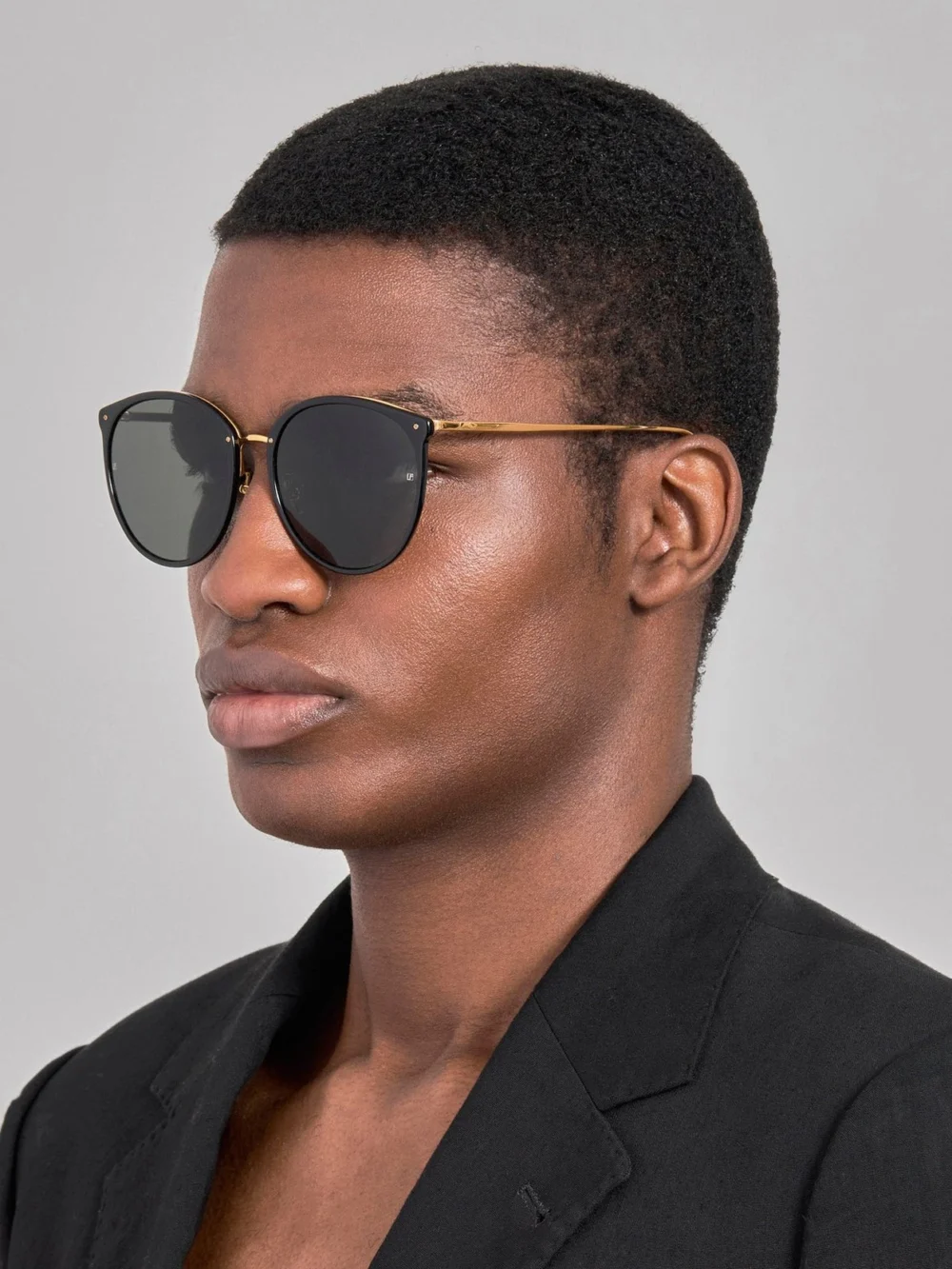 Linda Farrow Kings Sunglasses, black, view 4