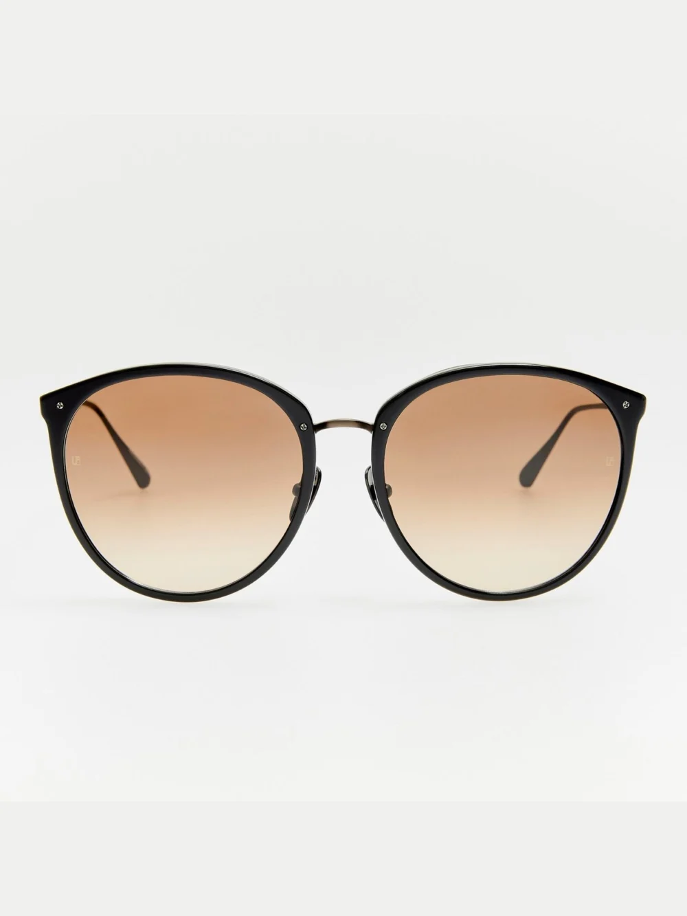 Linda Farrow Kings Sunglasses in matt nickel and mocha