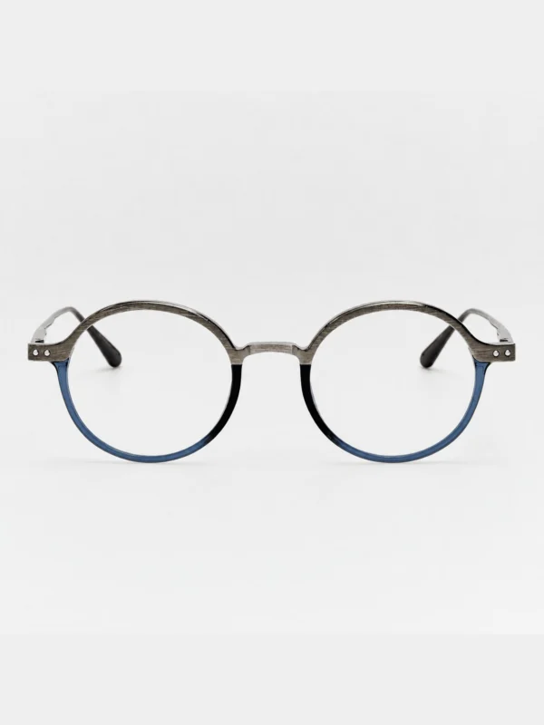 Linda Farrow Kit Optical in Antique White Gold and Navy