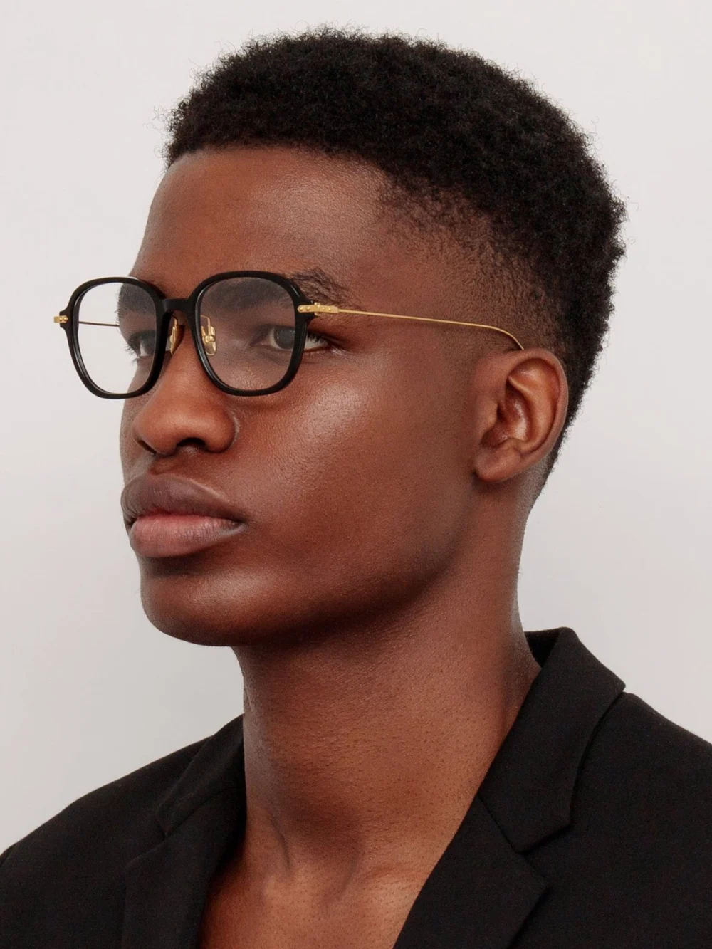 Linda Farrow Lane Square Optical Frame, black, view 4
