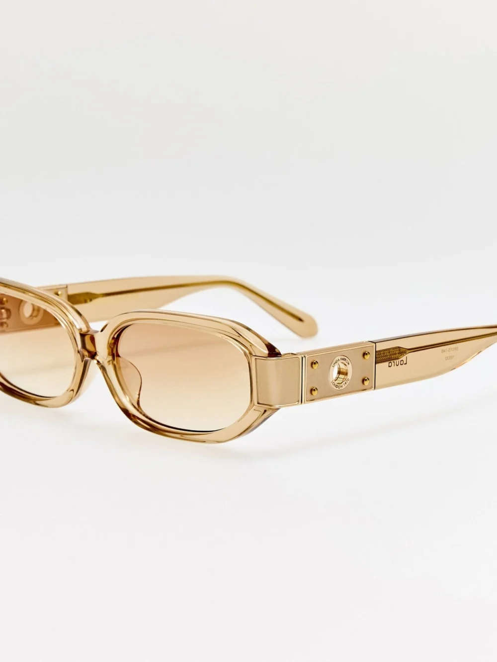 Linda Farrow Laura Sunglasses, honey, view 2
