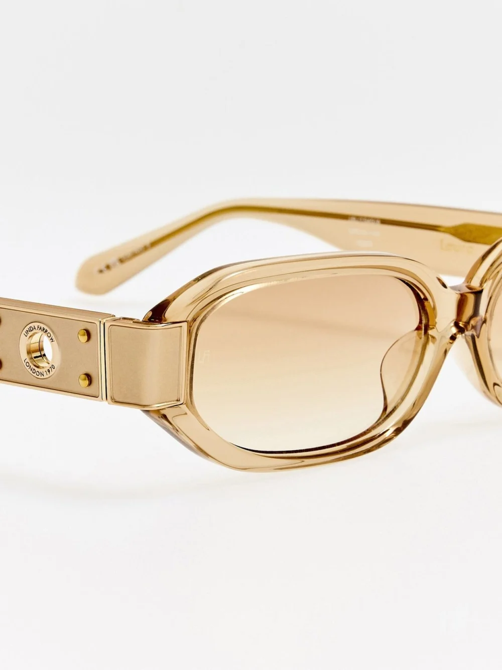 Linda Farrow Laura Sunglasses, honey, view 4