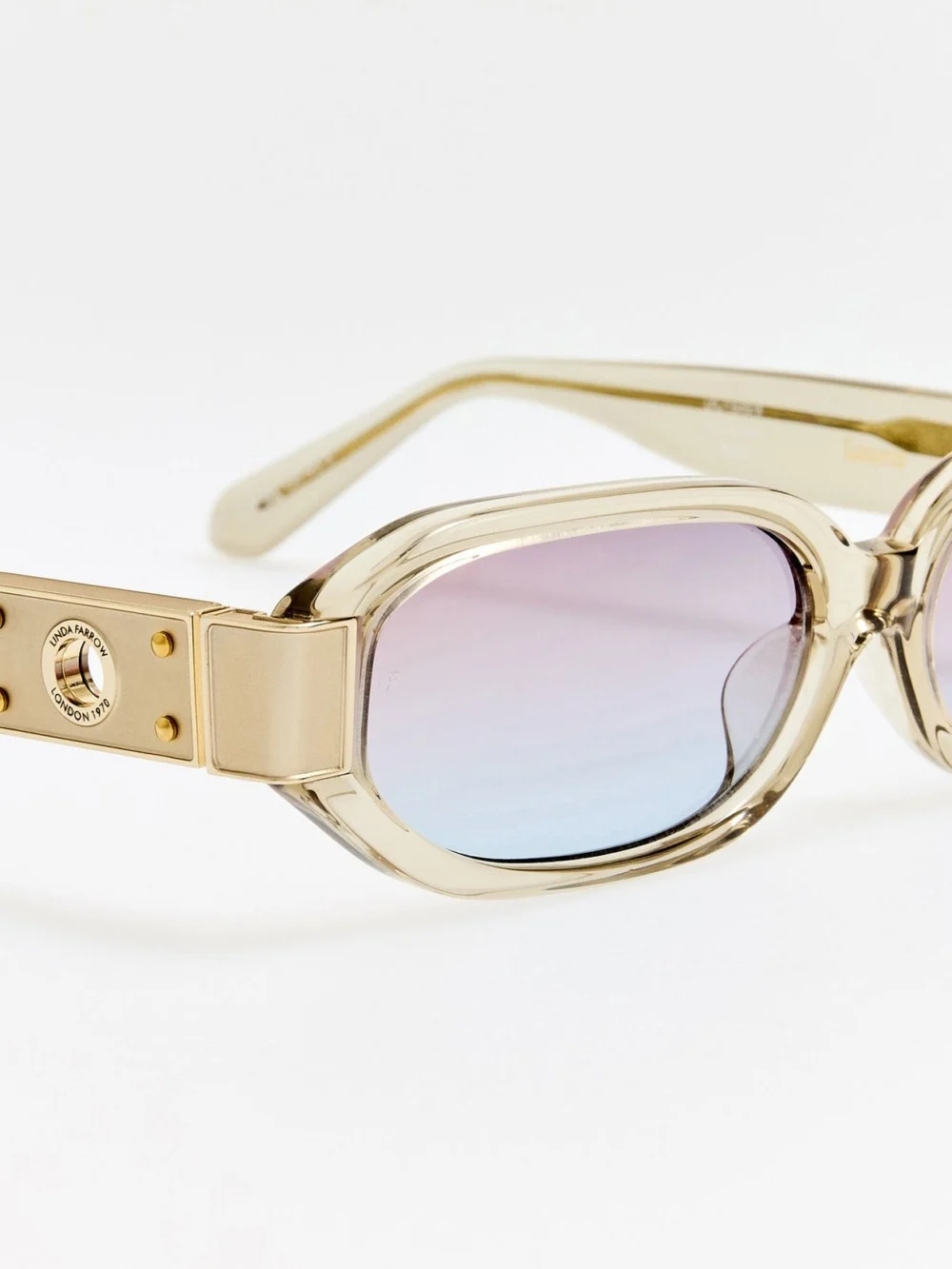 Linda Farrow Laura Sunglasses, truffle and dusk, view 4
