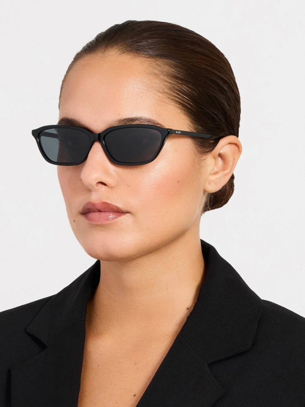 Linda Farrow Libby Sunglasses, black, view 3