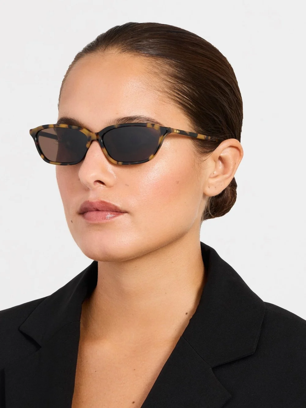Linda Farrow Libby Sunglasses, tortoiseshell, view 3