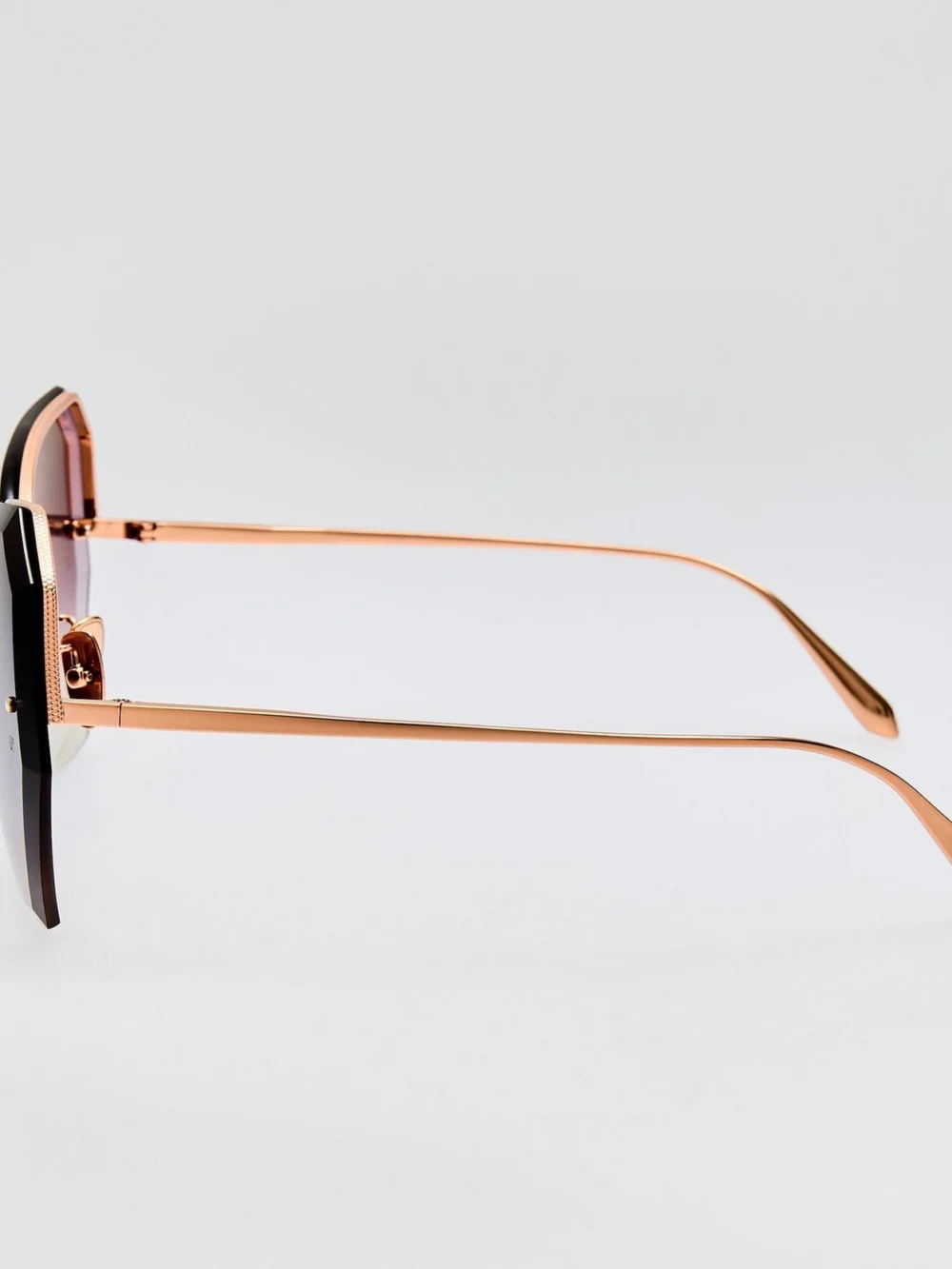 Linda Farrow Lila Sunglasses, 18k rose gold and grey, view 6