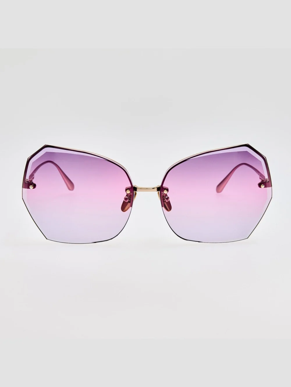 Linda Farrow Lila Sunglasses in 22k gold and purple