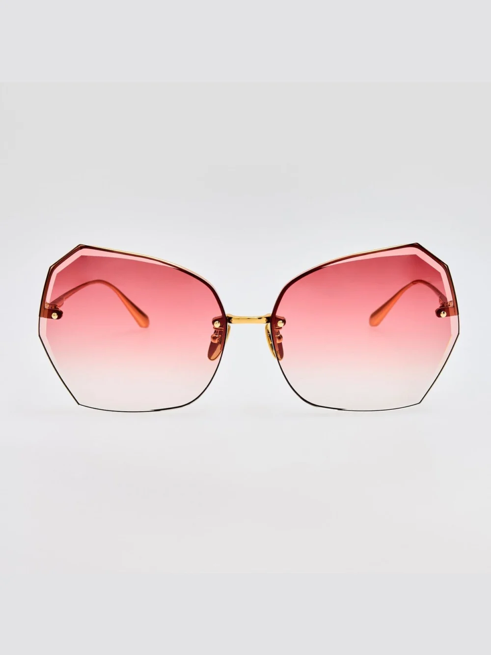 Linda Farrow Lila Sunglasses in 22k gold and red