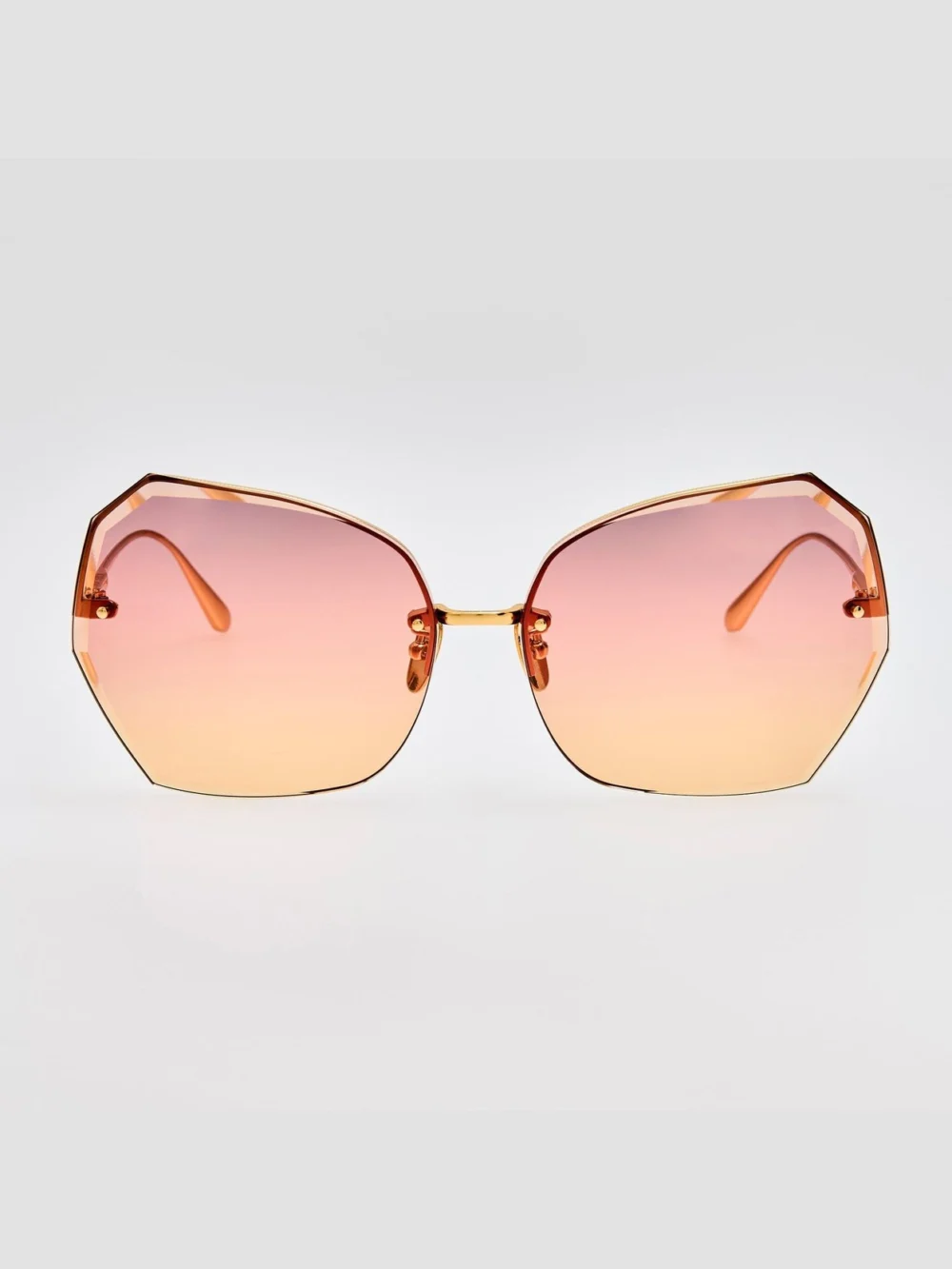 Linda Farrow Lila Sunglasses in 22k gold and sunset gradient