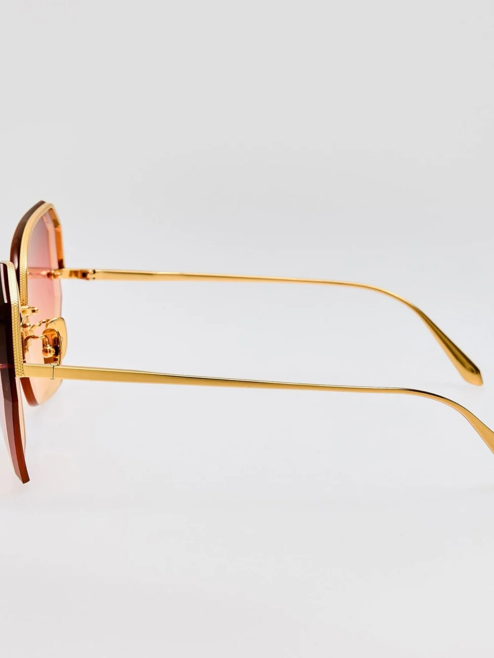 Linda Farrow Lila Sunglasses, 22k gold and sunset gradient, view 6