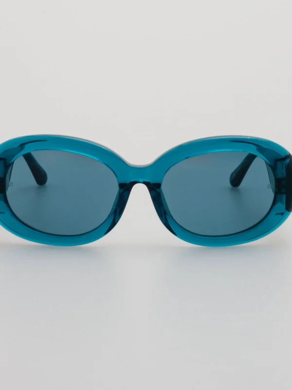 Linda Farrow Lina Sunglasses in Aqua