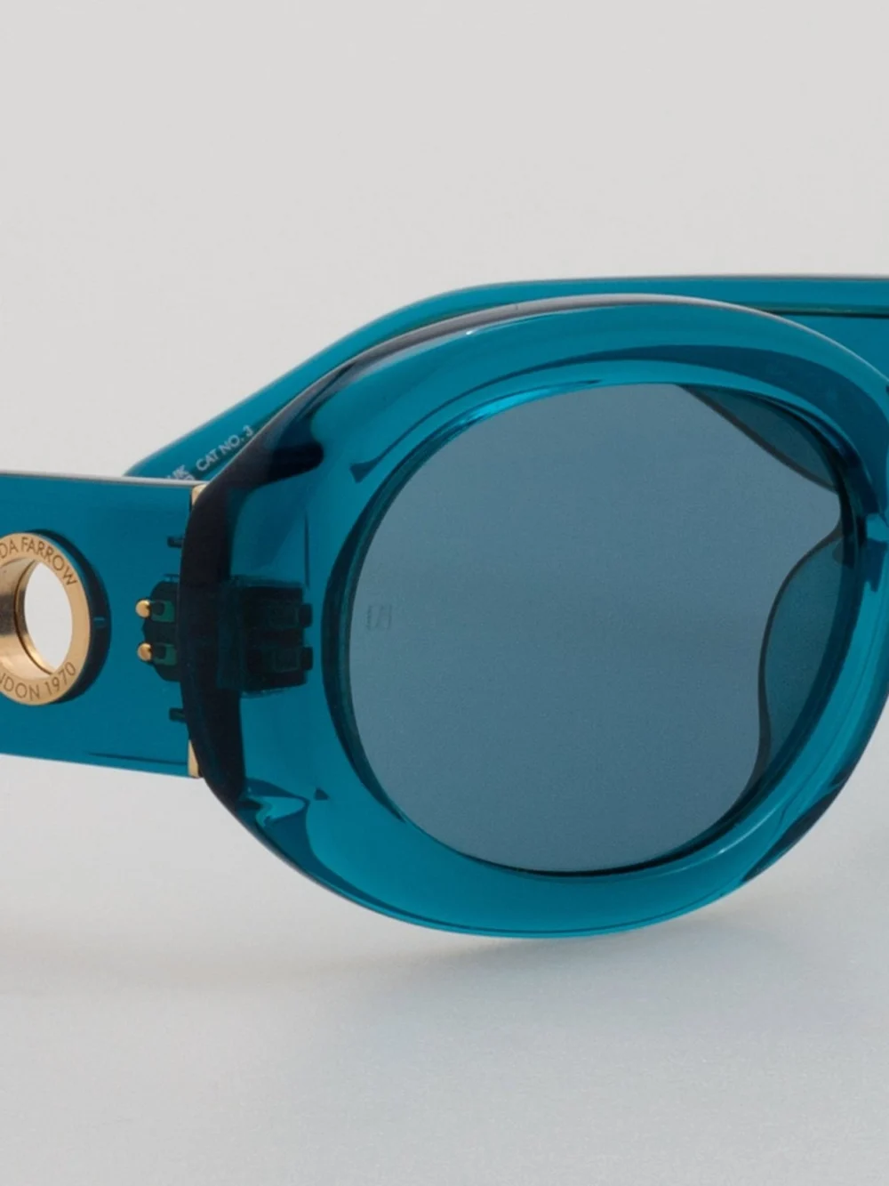 Linda Farrow Lina Sunglasses, aqua, view 4