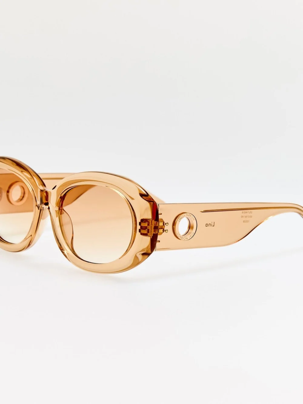 Linda Farrow Lina Sunglasses, honey, view 2