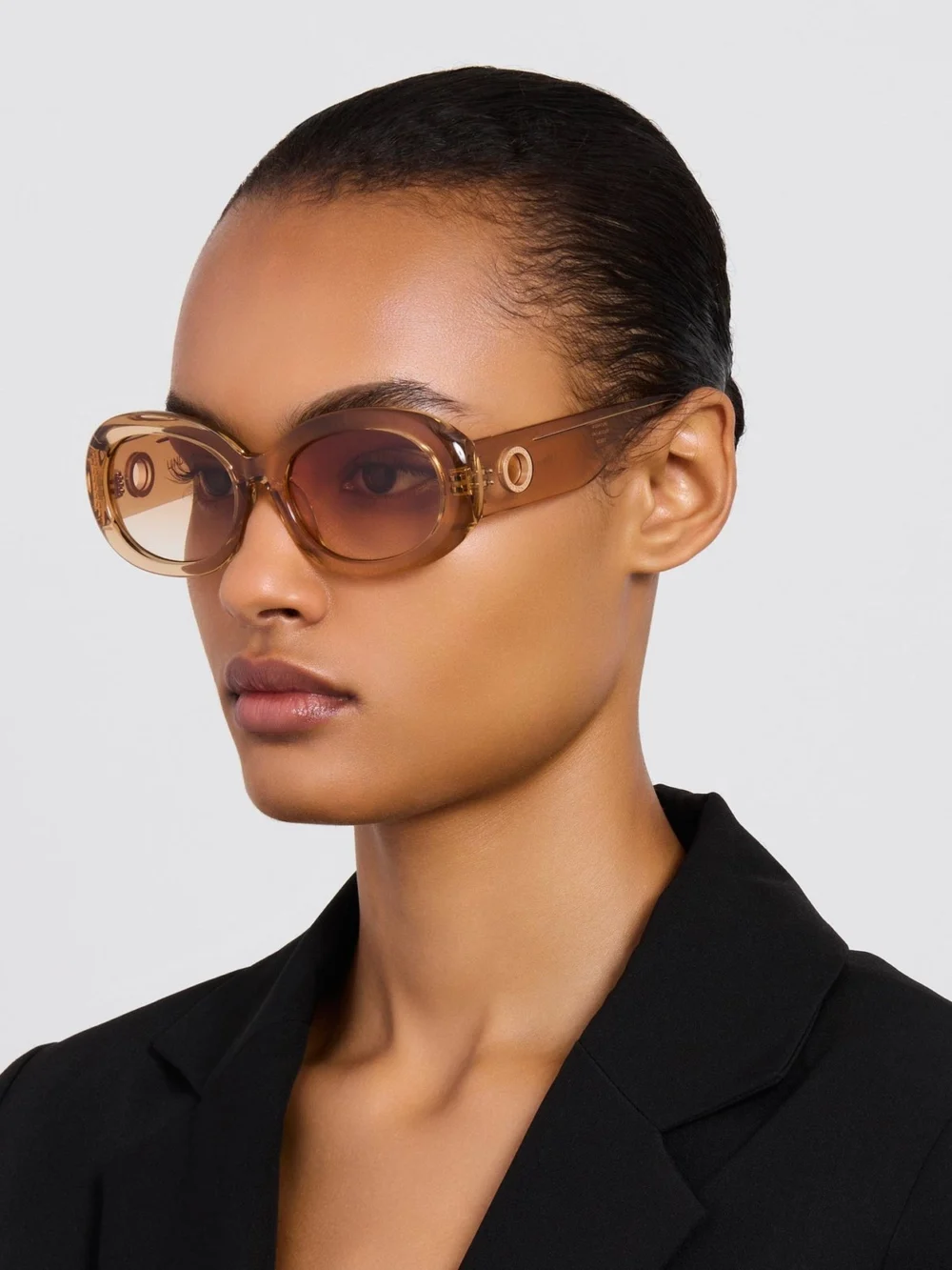 Linda Farrow Lina Sunglasses, honey, view 3