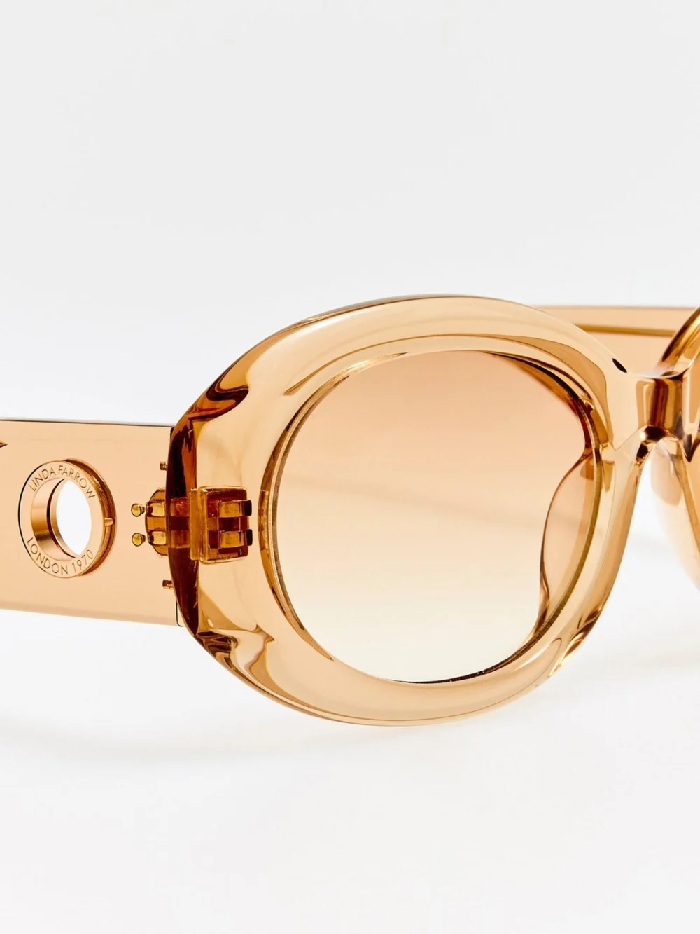 Linda Farrow Lina Sunglasses, honey, view 4