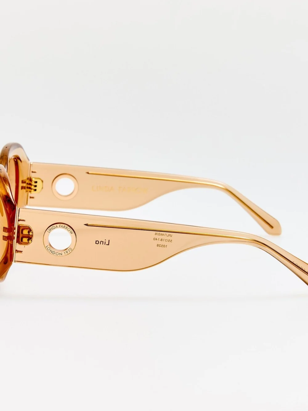Linda Farrow Lina Sunglasses, honey, view 5