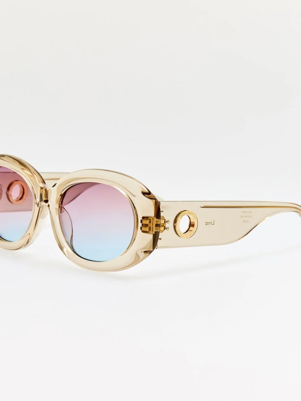 Linda Farrow Lina Sunglasses, truffle and dusk, view 2