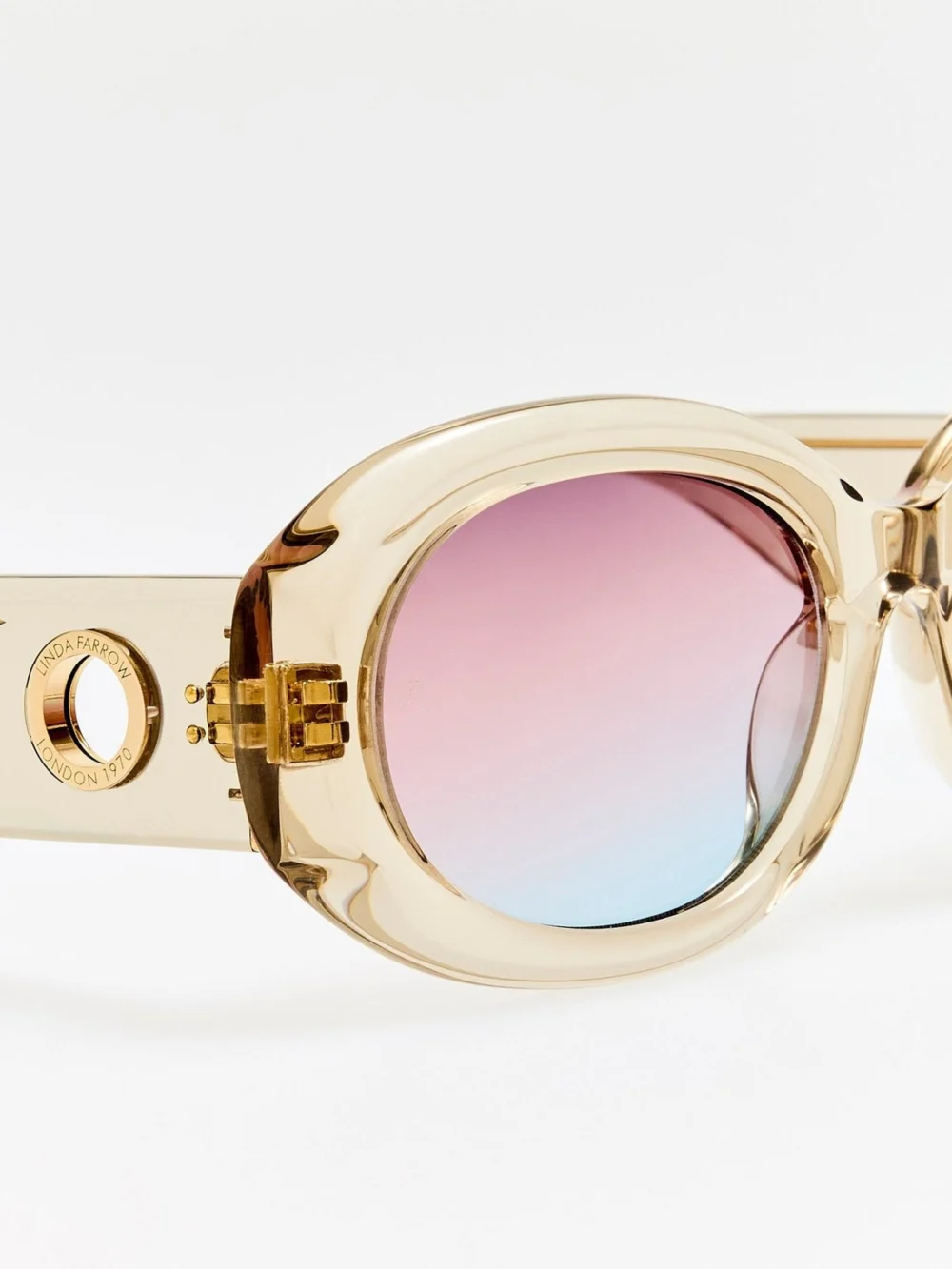 Linda Farrow Lina Sunglasses, truffle and dusk, view 4