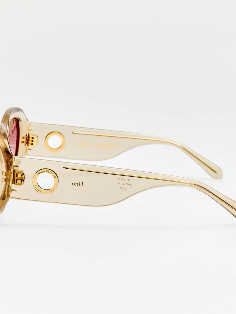 Linda Farrow Lina Sunglasses, truffle and dusk, view 5