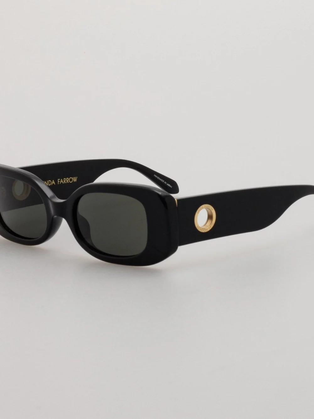 Linda Farrow Lola Sunglasses, black, view 2
