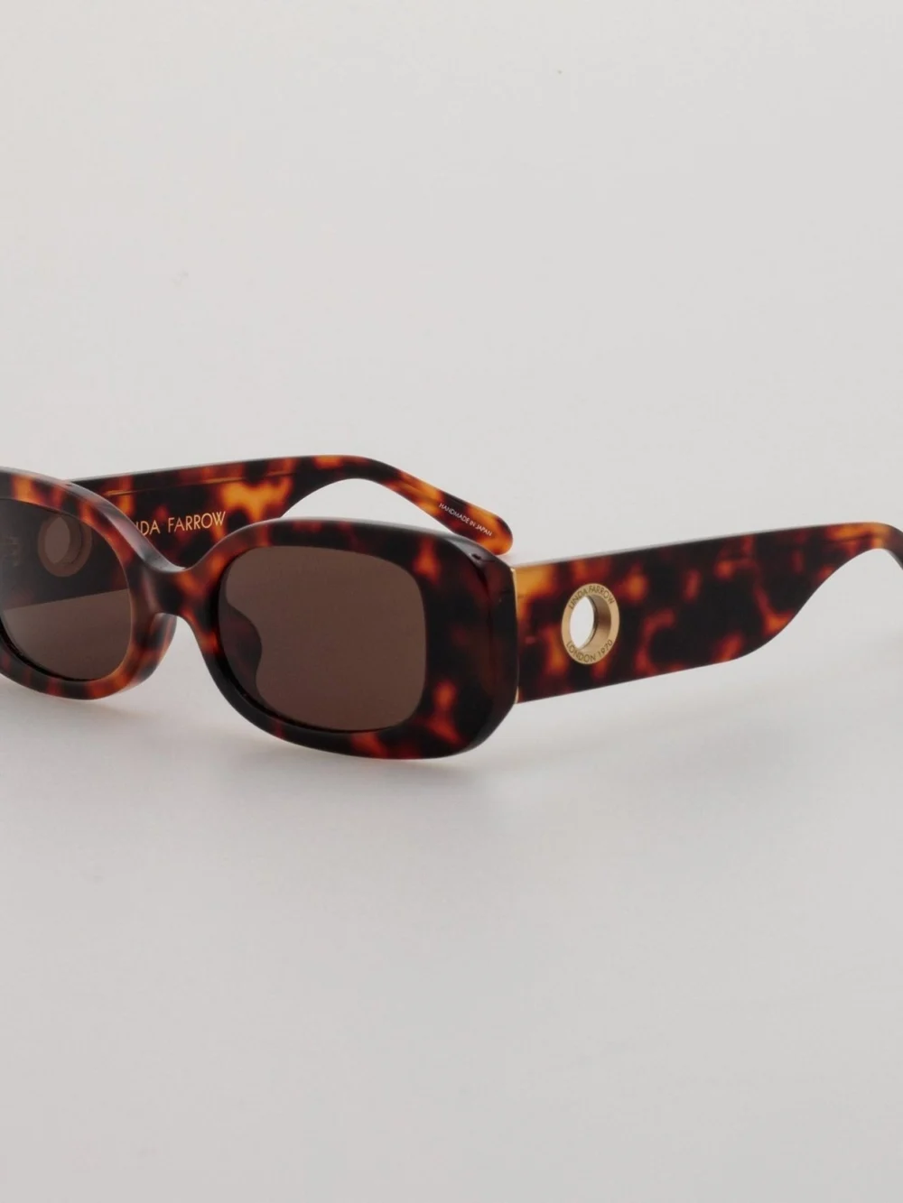 Linda Farrow Lola Sunglasses, tortoiseshell, view 2
