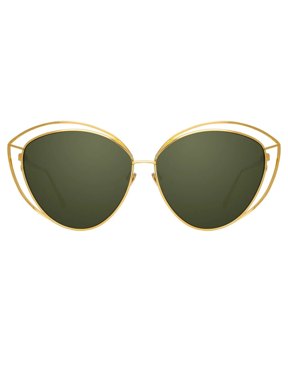 Linda Farrow Lorita Sunglasses in 22k gold and green