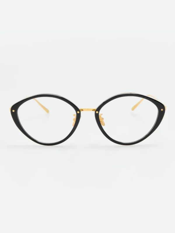Linda Farrow Lucy Optical Frame in 22K Gold and Black