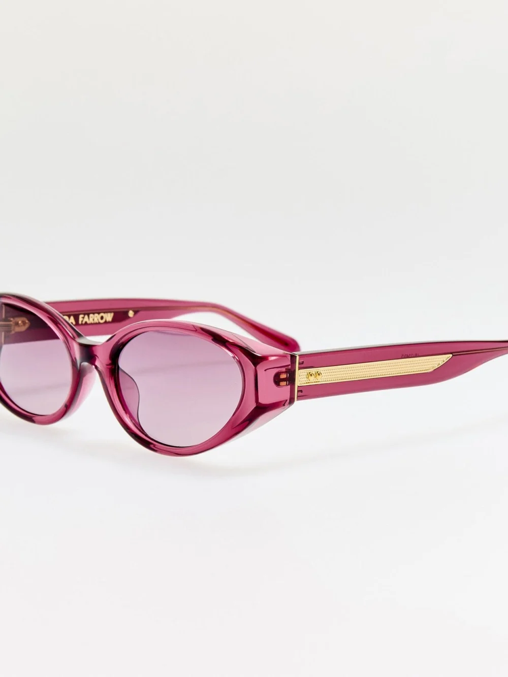 Linda Farrow Lyra Sunglasses, wine, view 2