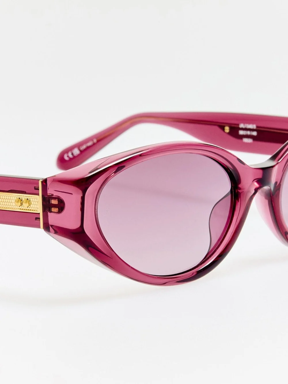 Linda Farrow Lyra Sunglasses, wine, view 5