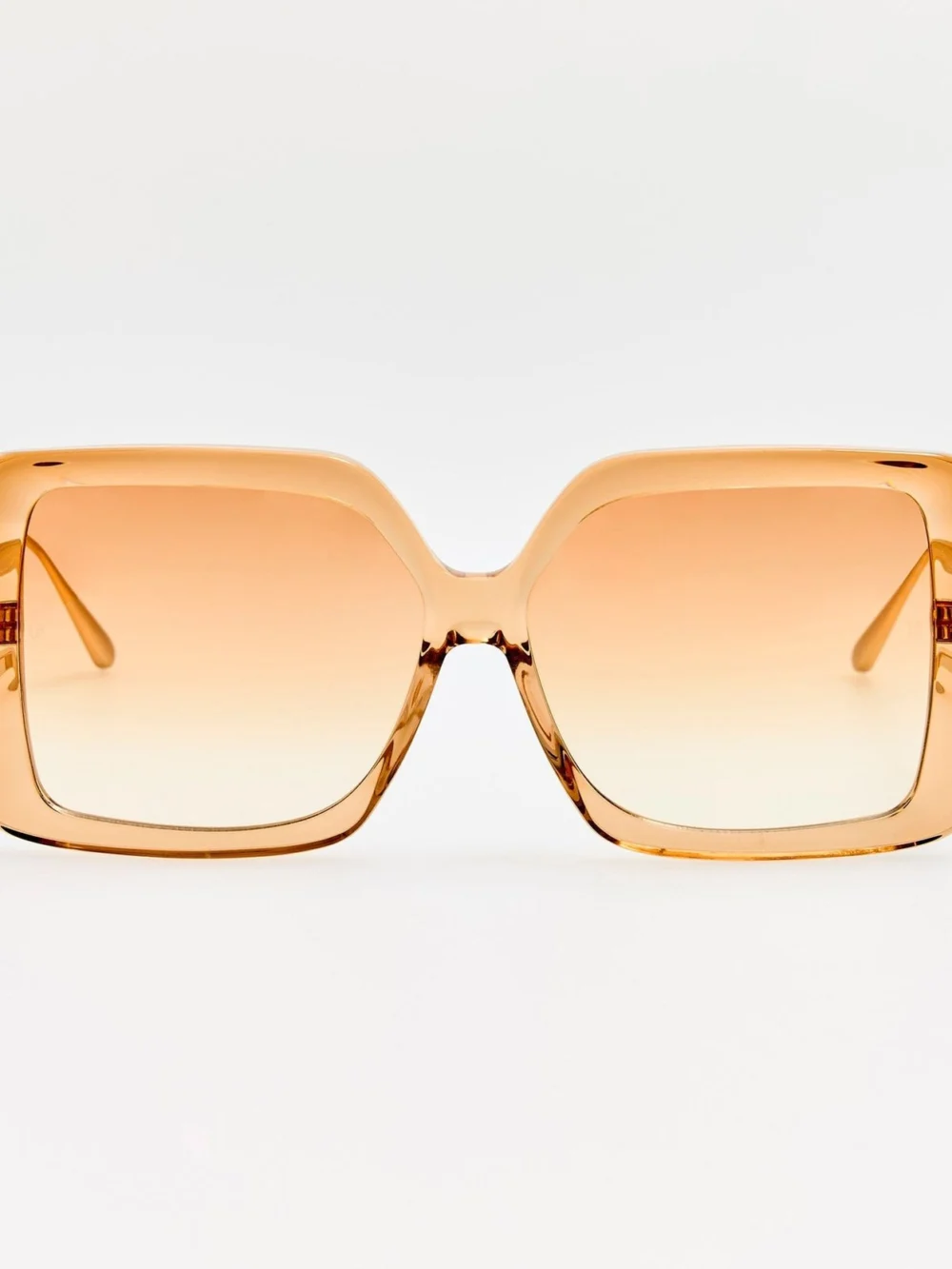 Linda Farrow Macy Vista Temple Sunglasses in honey