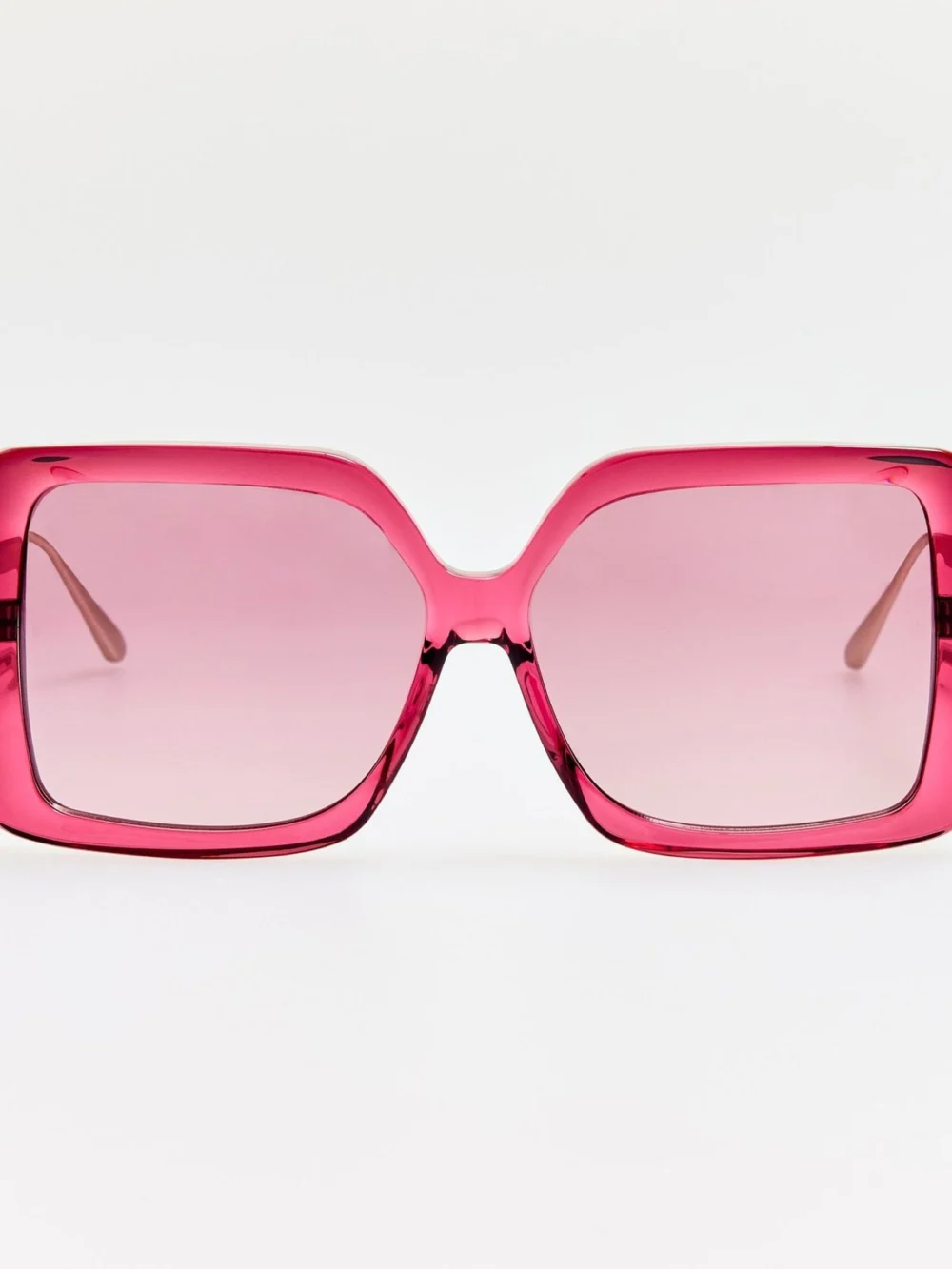 Linda Farrow Macy Vista Temple Sunglasses in wine