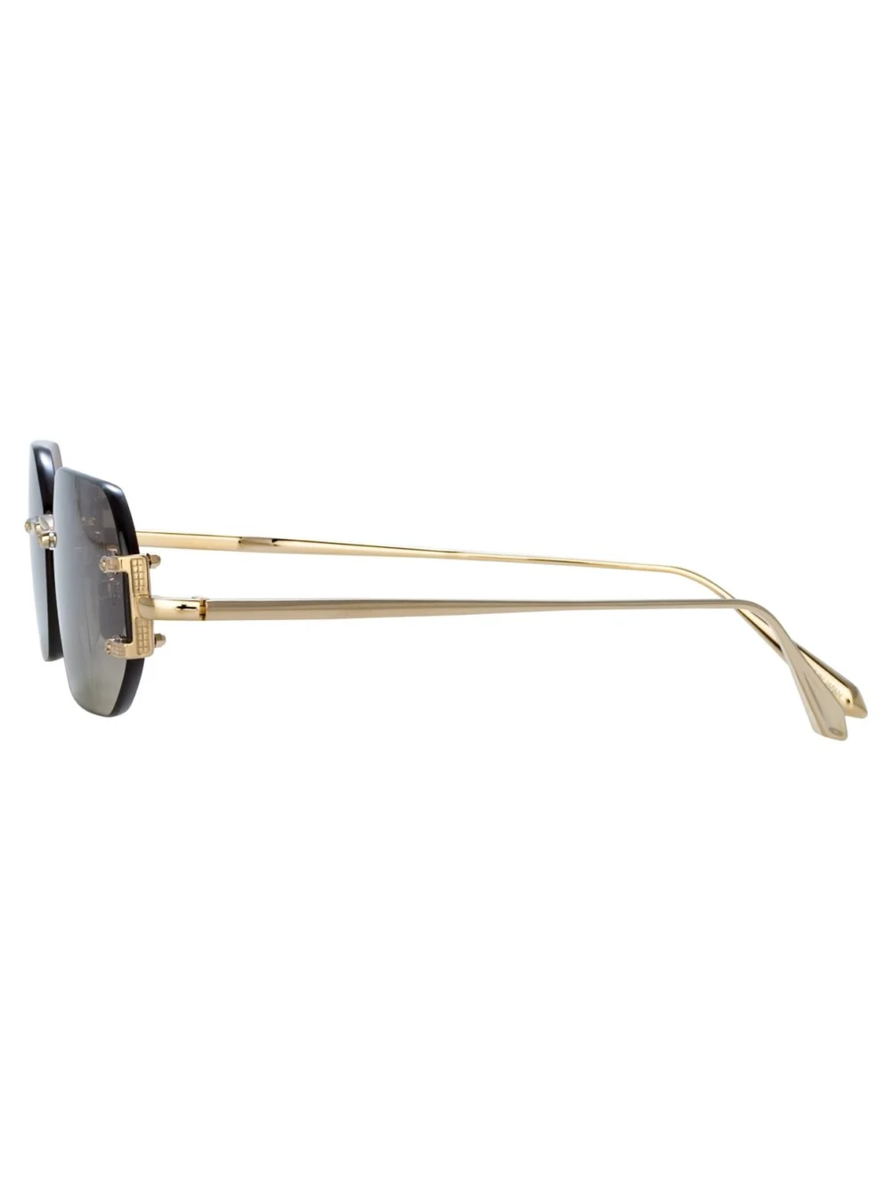 Linda Farrow Magali Sunglasses, 22k gold and mocha, view 2