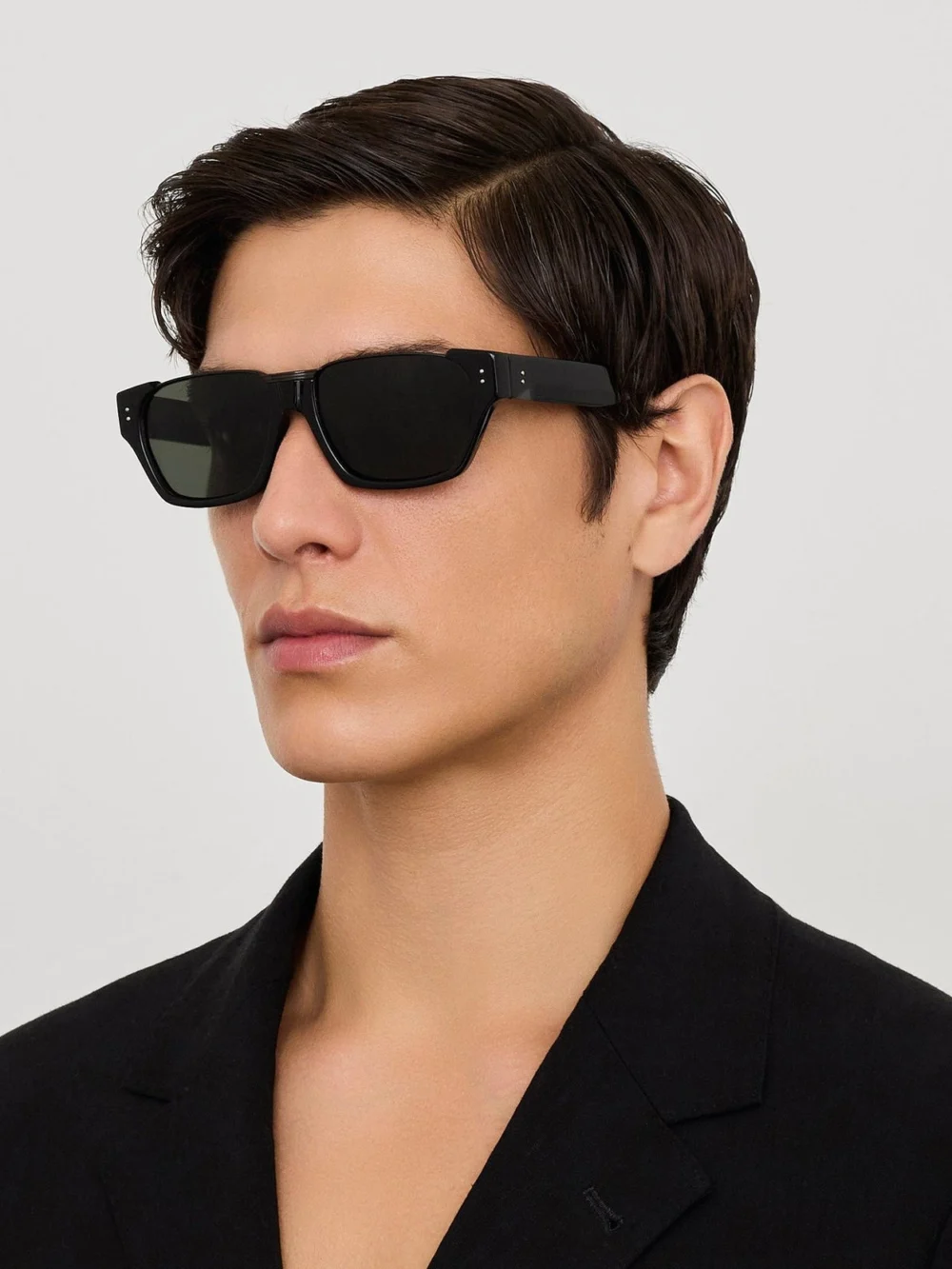 Linda Farrow Marcel Sunglasses, black matt nickel, view 4