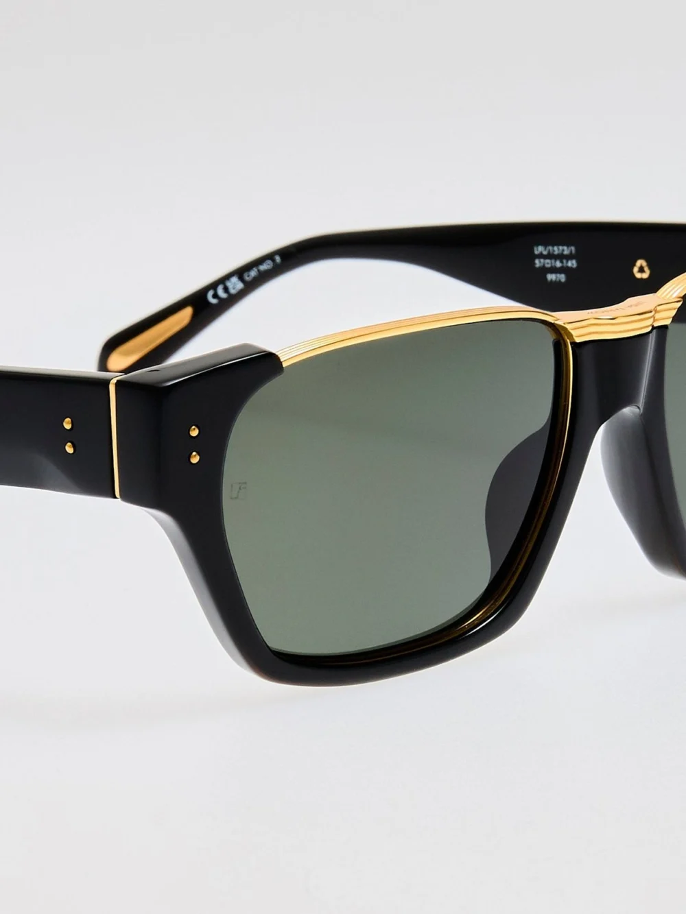 Linda Farrow Marcel Sunglasses, black, view 5