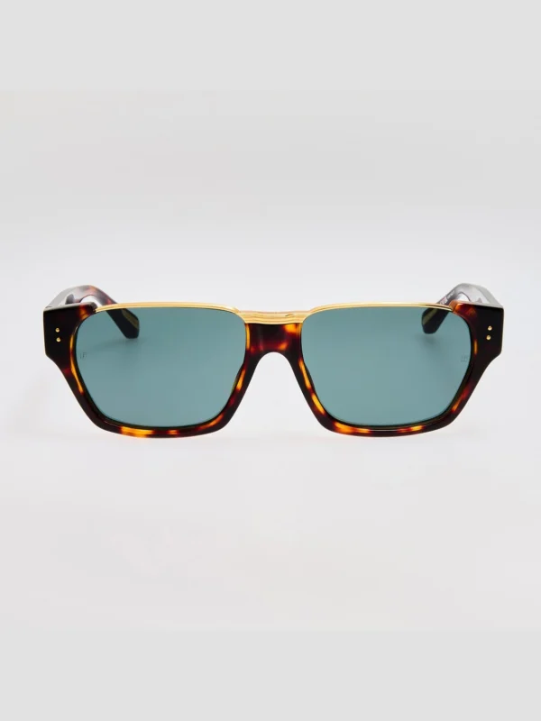 Linda Farrow Marcel Sunglasses in Dark Tortoiseshell